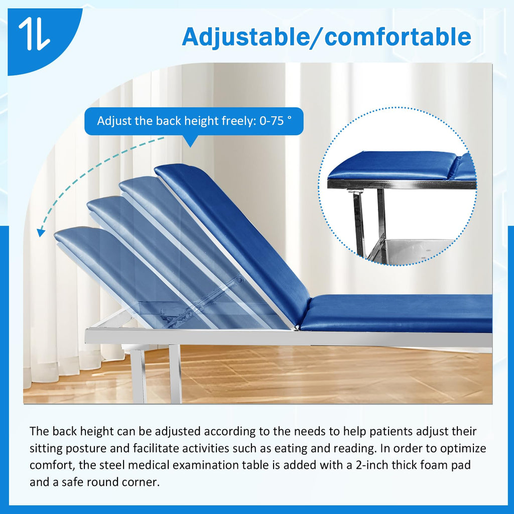 Adjustable Exam Tableï¼Doctor Bed with Folding Legs is Stable and Durableï¼Folding Medical Exam Table Holds 500 lbs for Clinical Examination ãMassage ãSpa BedsãBeauty