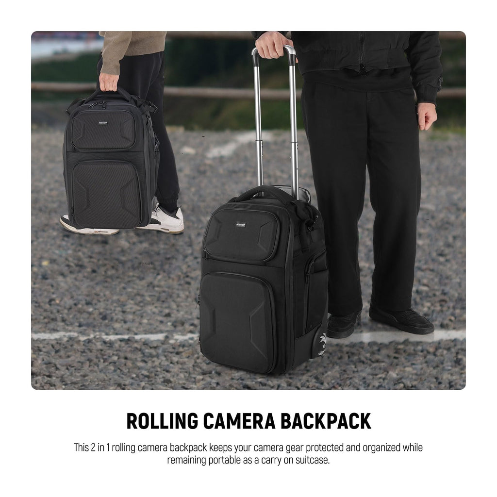 NEEWER Convertible Rolling Camera Backpack for SLR/DSLR and Accessories