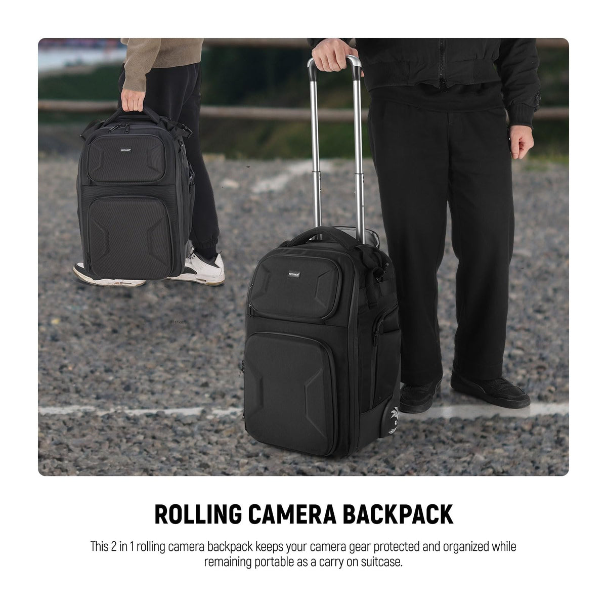 NEEWER Convertible Rolling Camera Backpack for SLR/DSLR and Accessories