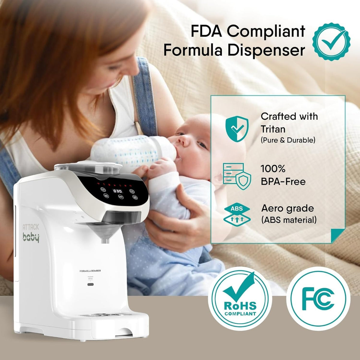 Formula Dispenser Machine with Automatic Mixing | White | New and Improved Accurate WiFi | App Enabled | Instant Heating | Sensor-Guided Dispensing | Quick Bottle Preparation