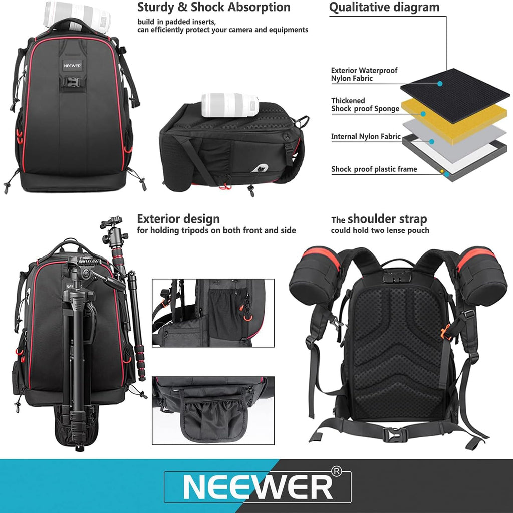 NEEWER Convertible Rolling Camera Backpack for SLR/DSLR and Accessories