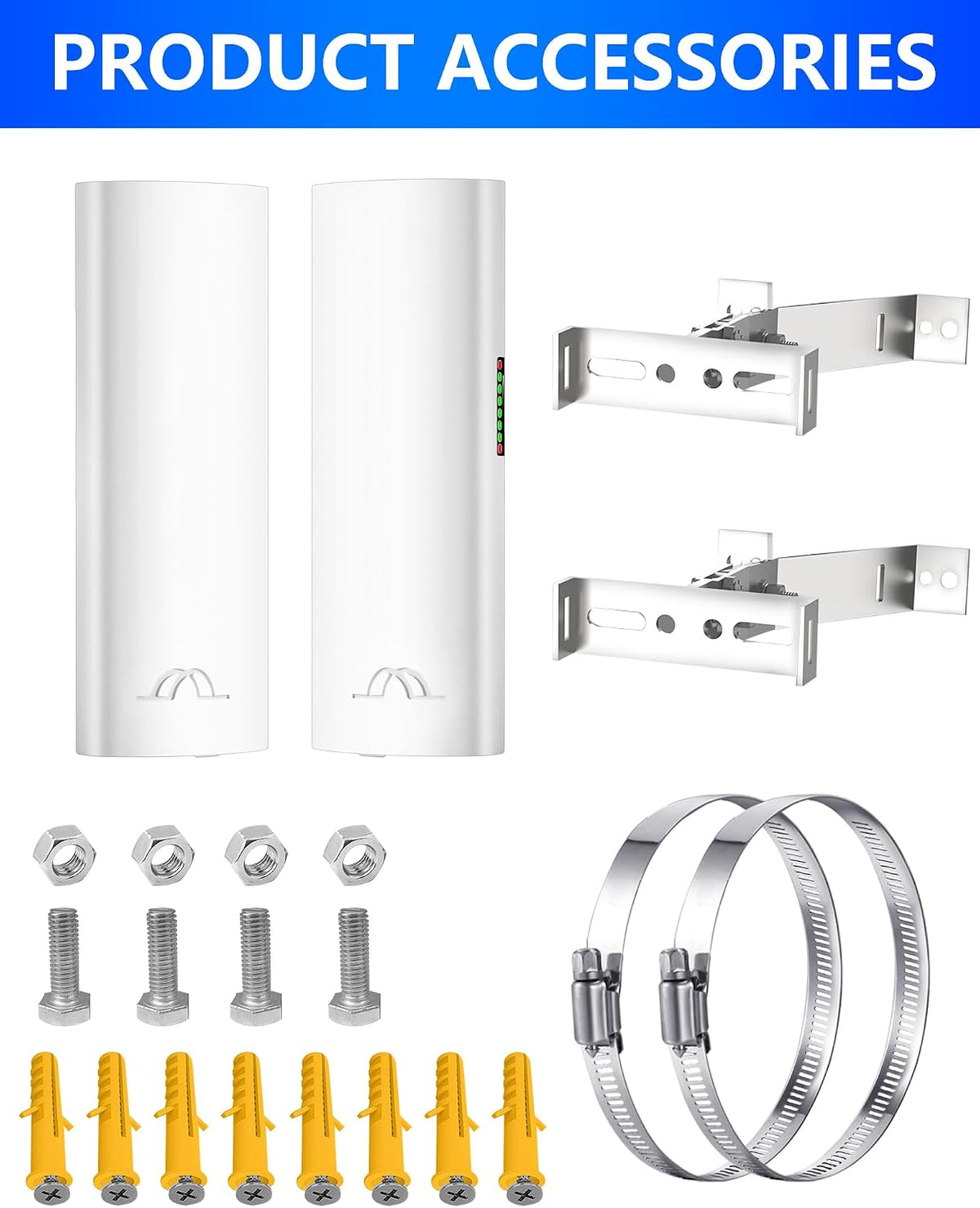 Outdoor Wireless Bridge 5.8G, 2-Pack Point to Point CPE with 12dBi Antenna