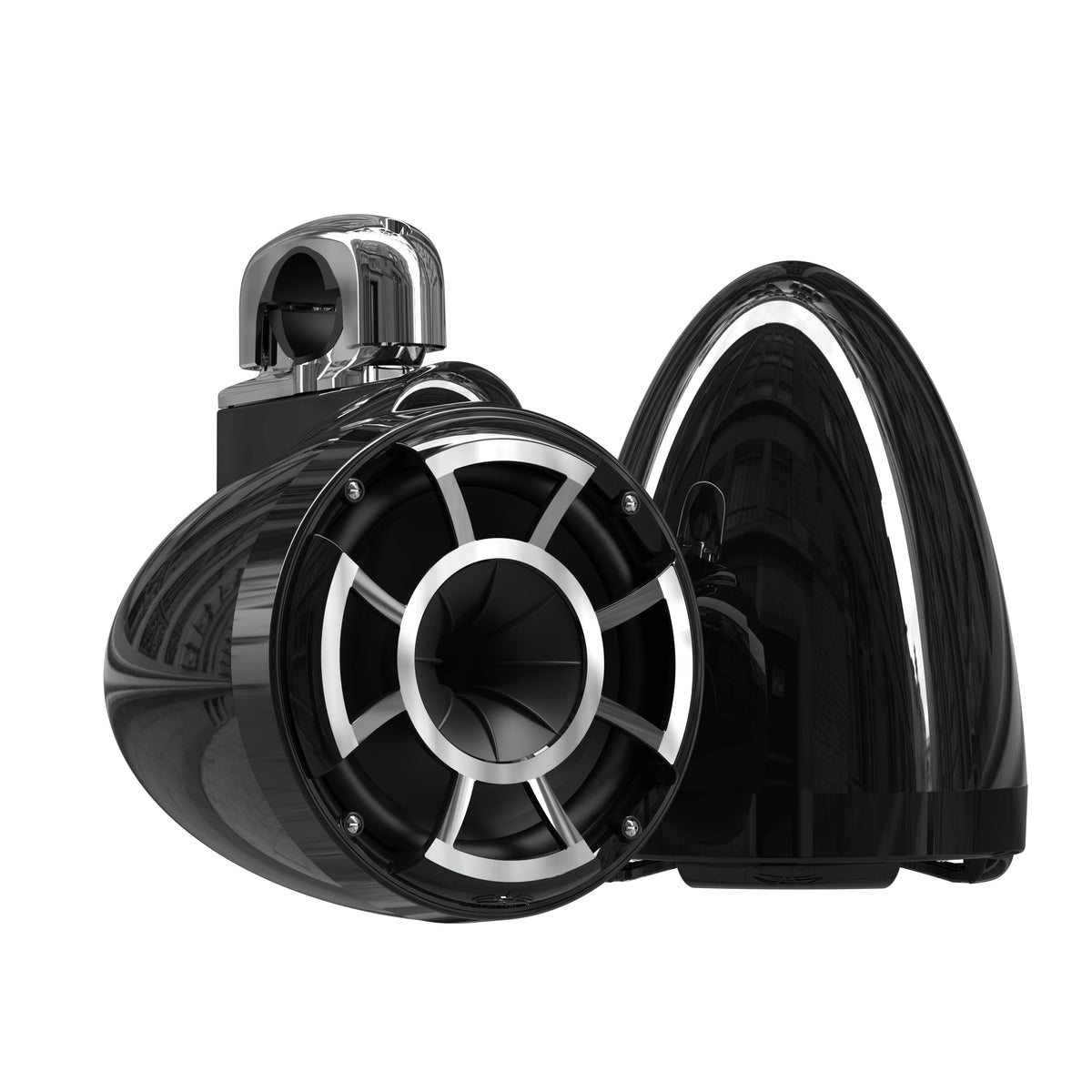 Wet Sounds REV 10 HD 10" Marine Tower Speakers, Black, Fixed Clamp Mount