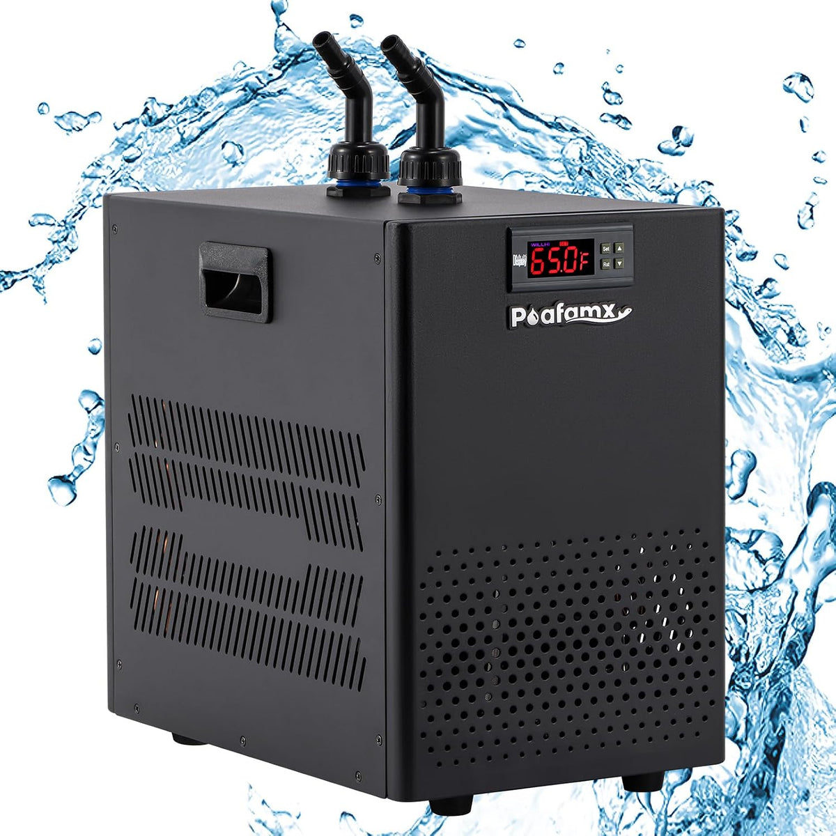 Poafamx Aquarium Chiller 26gal, 1/13 HP Small Water Chiller for Axolotl