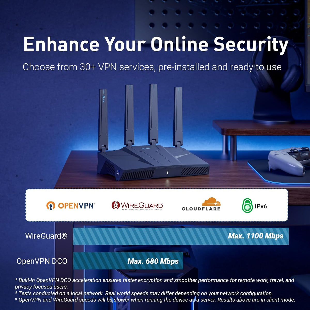GL.iNet GL-BE6500 Flint 3e Wi-Fi 7 Router with VPN for Home and Gaming