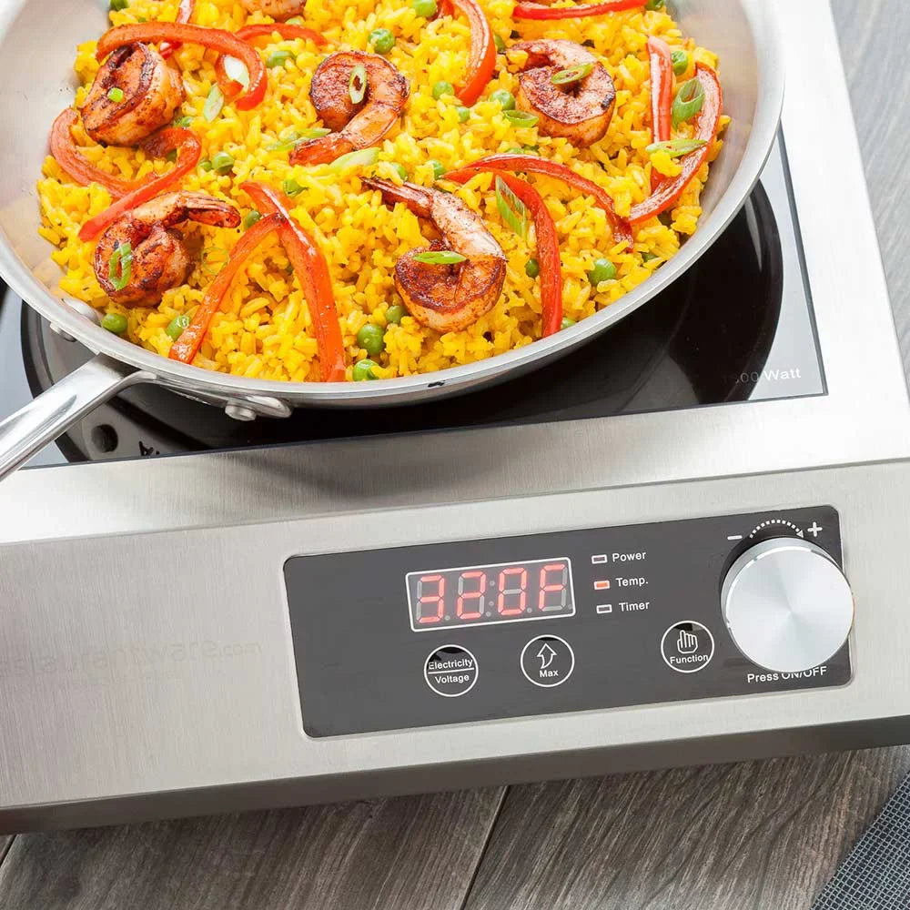 Watts - x 3/4" - box Cooktop Stainless Induction - Square 120V 18 1/2" 1/2" Steel count x 5 1 1800 Heavy-Duty 14 ,