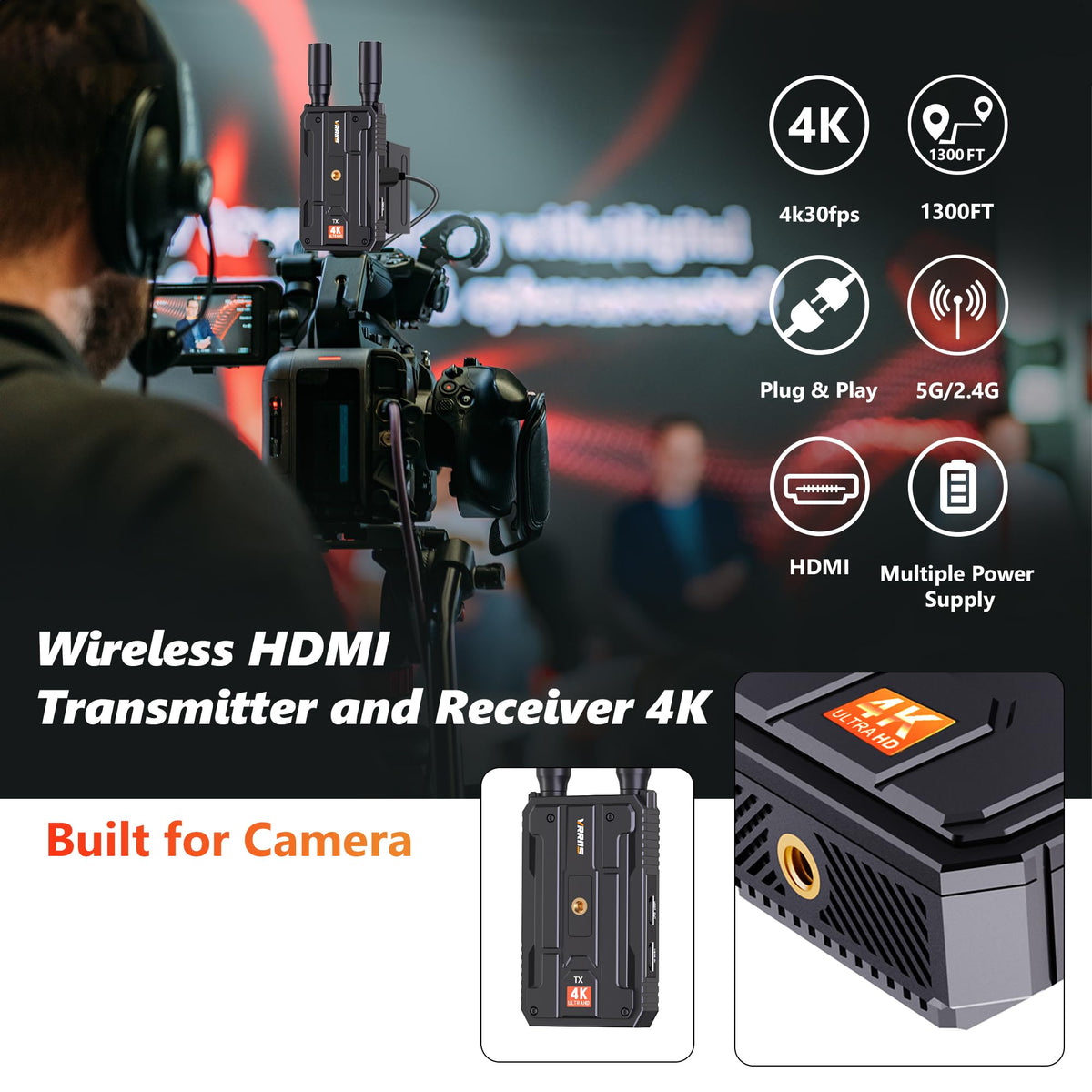 WL097P 4K Wireless HDMI Transmitter and Receiver