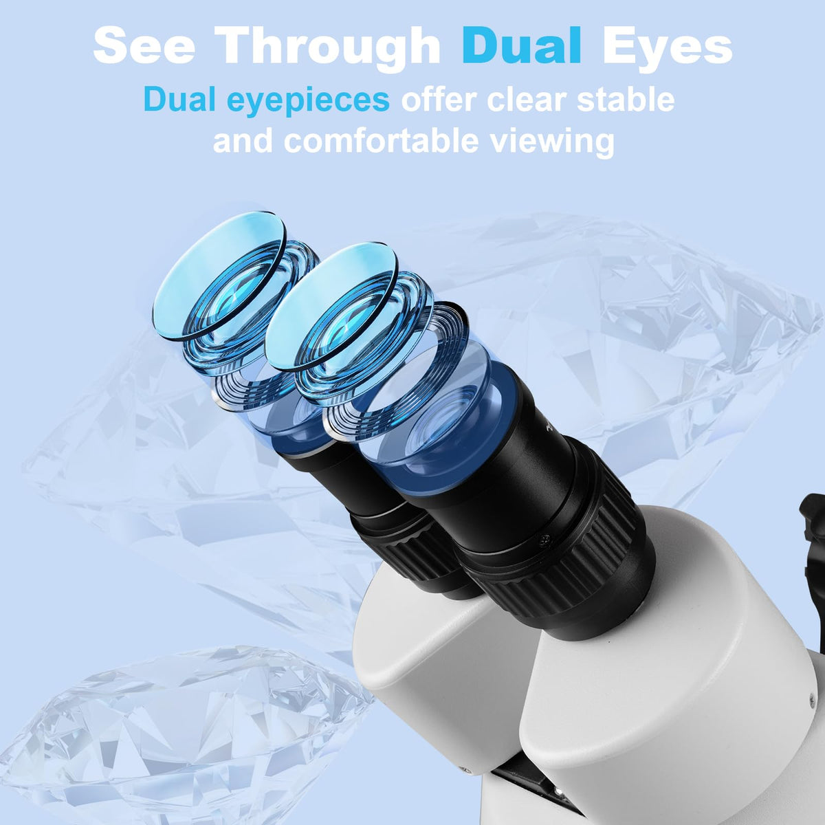 DZQ ZQ-1 Multi-Directional Microscope 7X-45X Magnification 0.5X Barlow Lens