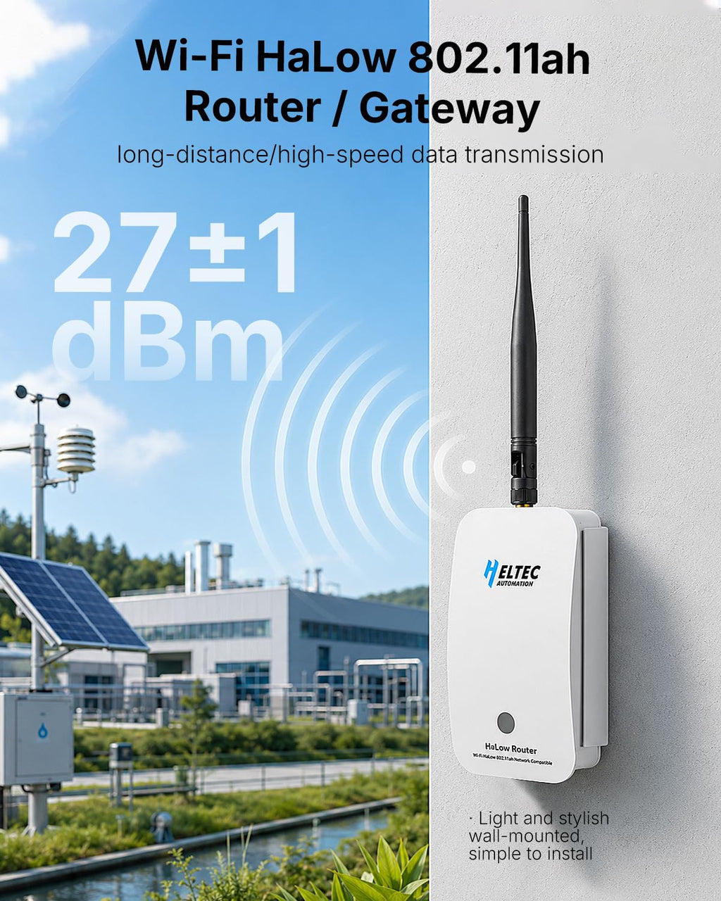 WiFi HaLow Point to Point Wireless Bridge, 802.11ah 1~2km Range