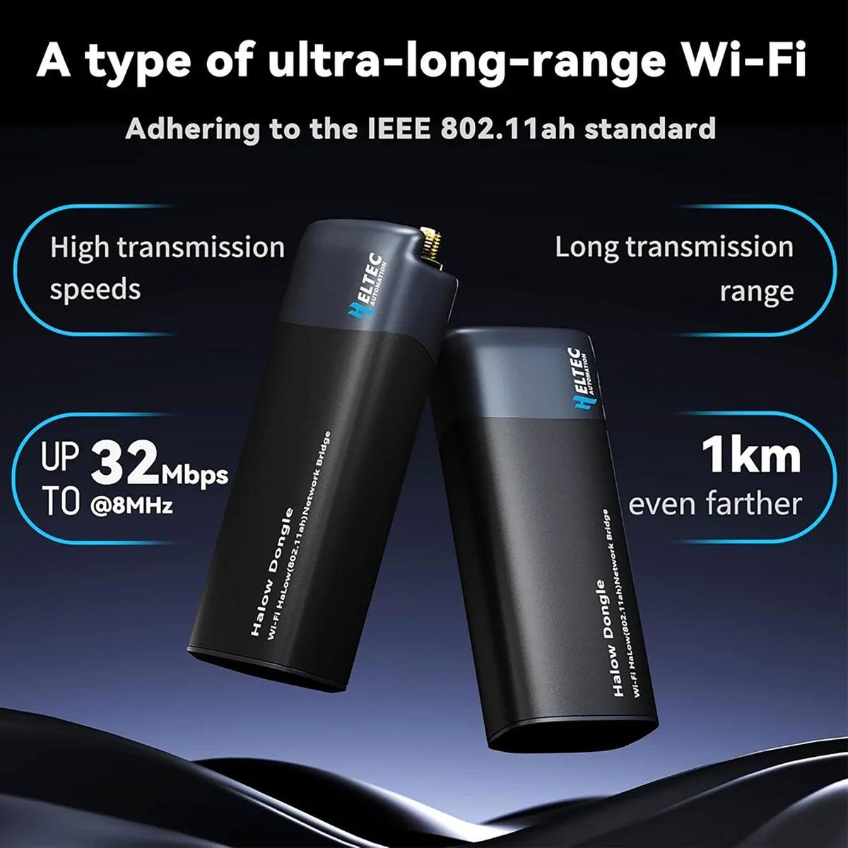 Heltec 1 Pair Point to Point Wireless Network Bridge Wi-Fi HaLow Dongle V2