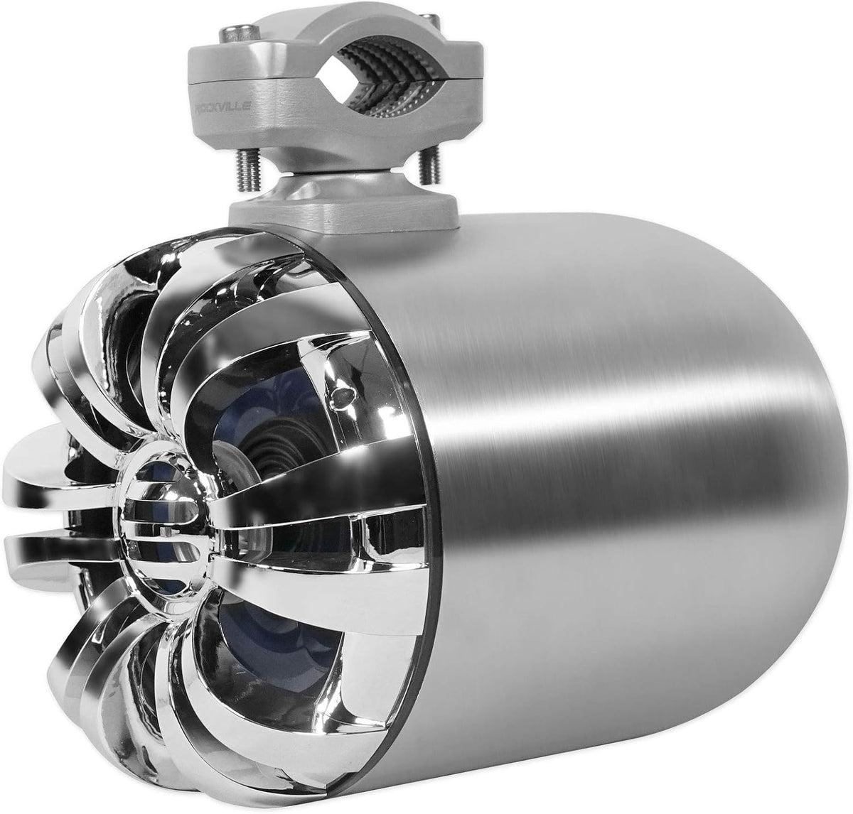 Rockville WB65 Pair Silver 6.5" Metal Marine Wakeboard Tower Speakers