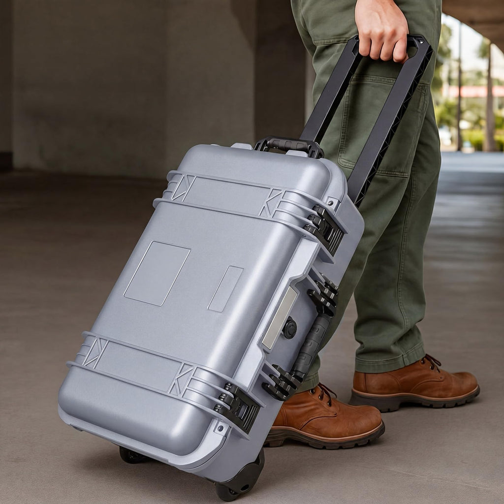 Relaxweex Rolling Camera Hard Case with 15 Padded Dividers & Wheels