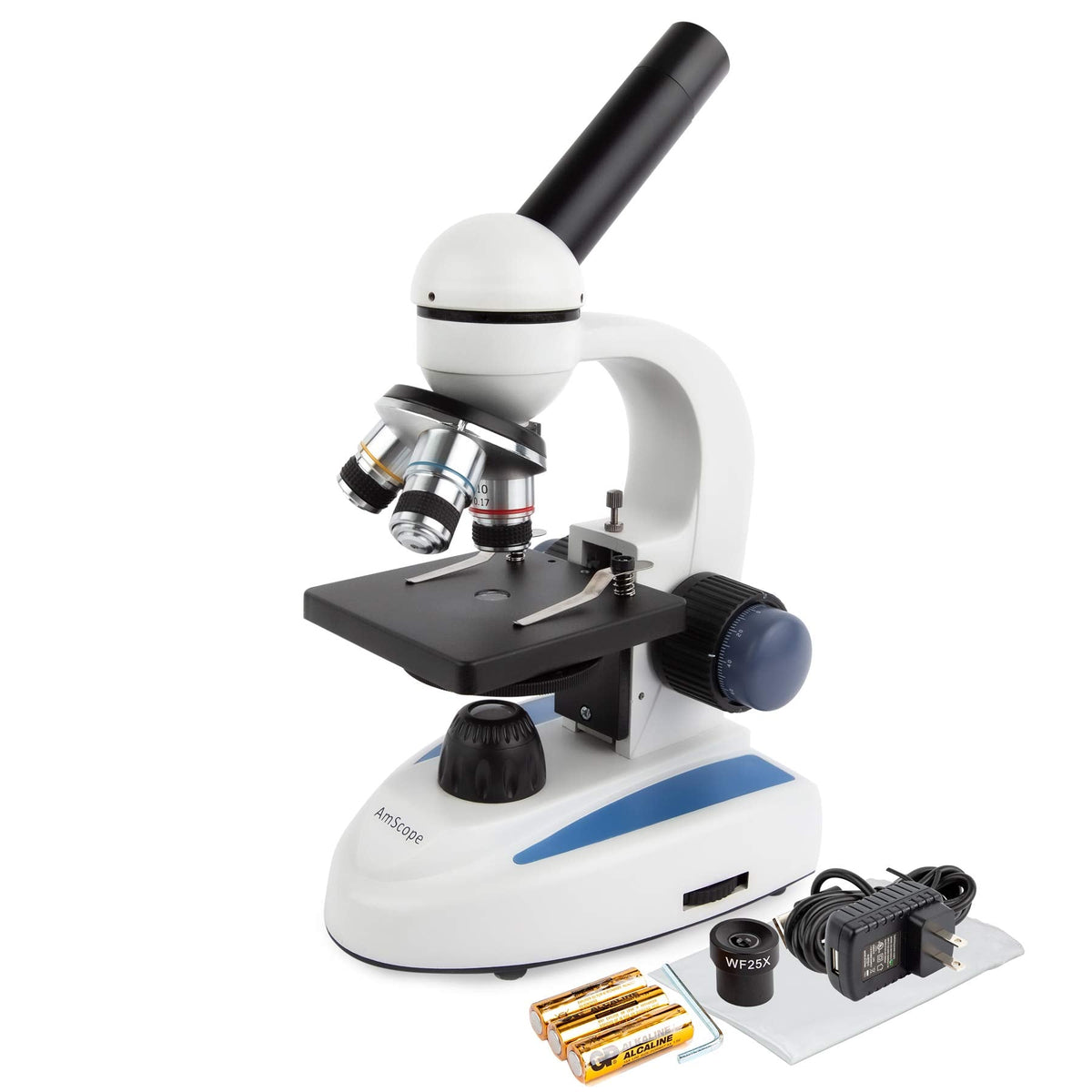 AmScope M158C-2L-E2 Compound Monocular Microscope, 2MP Camera