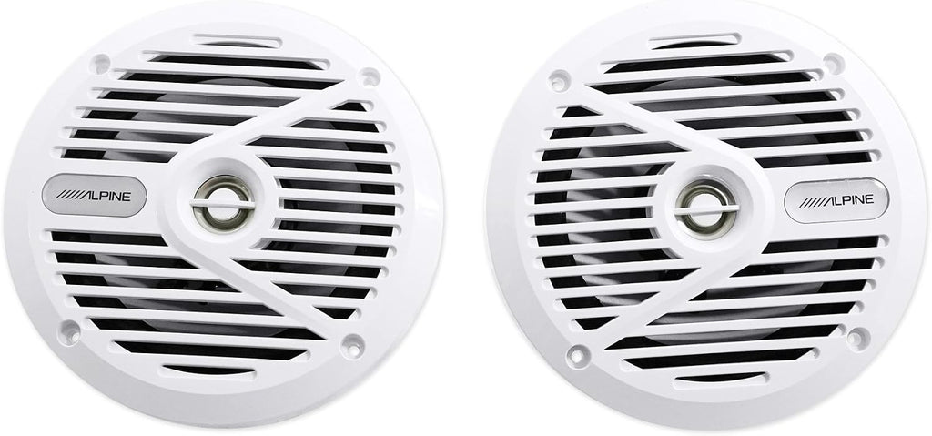 Alpine (4) SPS-M601W 6.5" 440 Watt 2-Way Marine Boat Coaxial Speakers - White