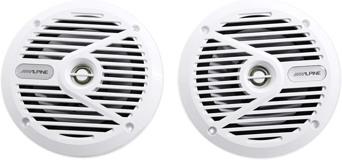 Alpine (4) SPS-M601W 6.5" 440 Watt 2-Way Marine Boat Coaxial Speakers - White