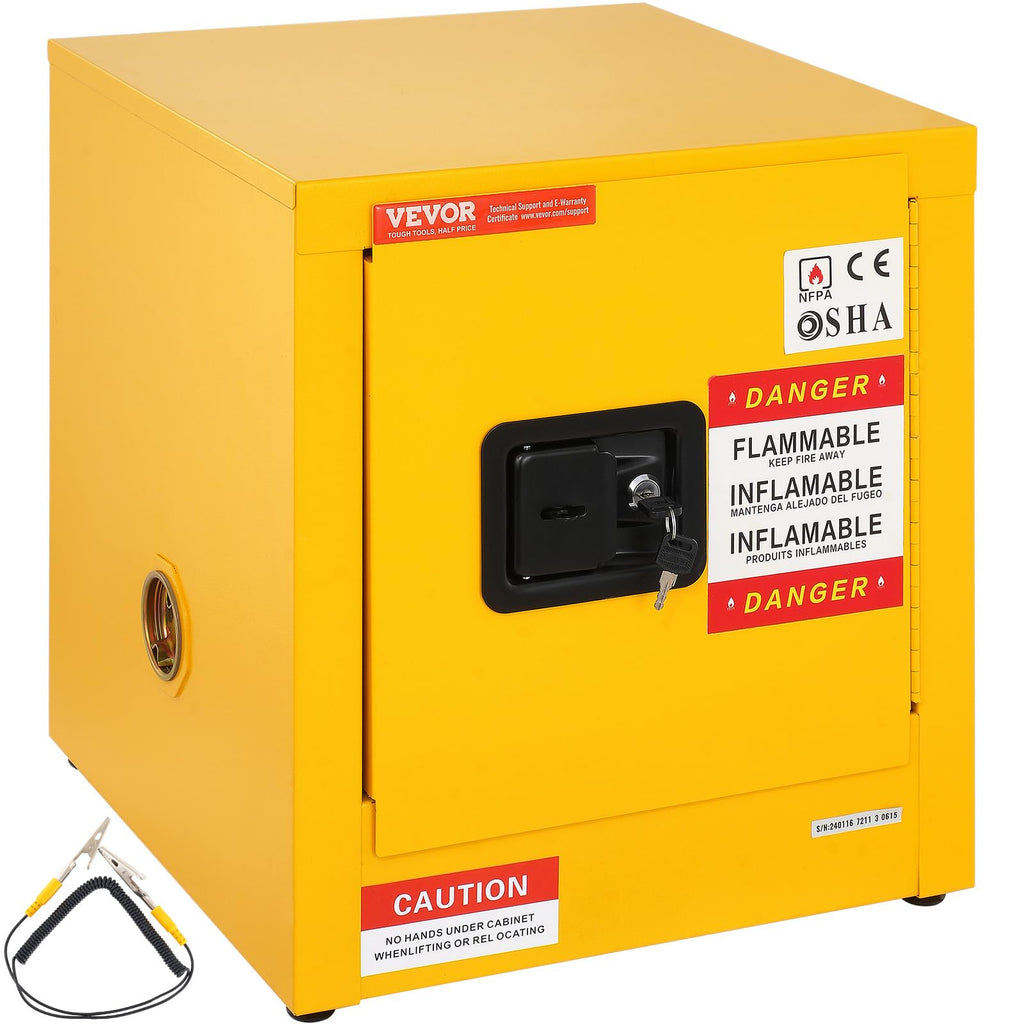 VEVOR Flammable Cabinet, 18" x 18" x 35", Yellow