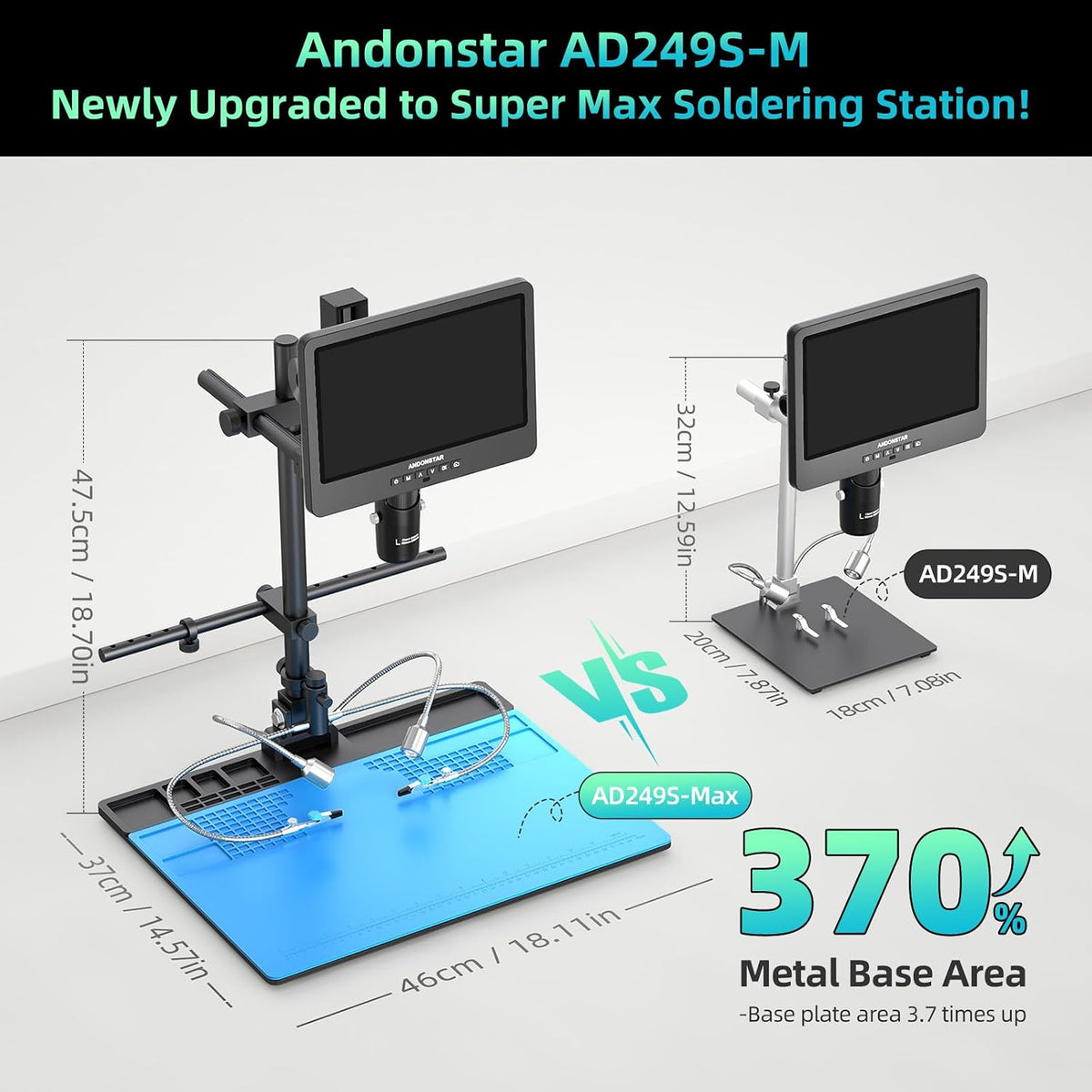 Andonstar AD249S-Max 10.1'' HDMI Digital Microscope 2000X 3 Lens