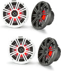 KICKER KM65 6.5 in RGB LED Marine Speakers 4-Pack Bundle