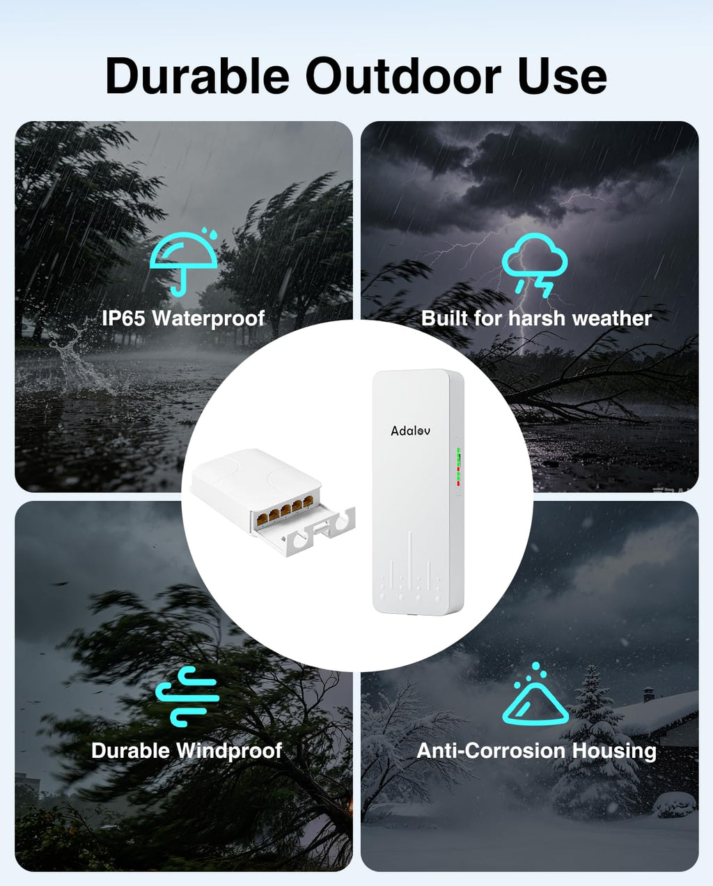AdaLov CPE361 5KM Outdoor Wireless Bridge 5.8GHz Gigabit Network Extension