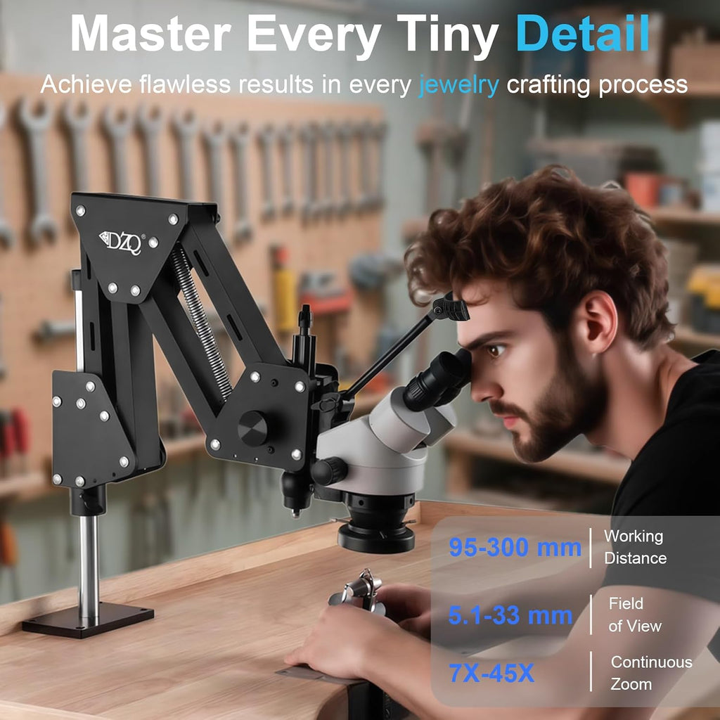 DZQ ZQ-1 Multi-Directional Microscope 7X-45X Magnification 0.5X Barlow Lens
