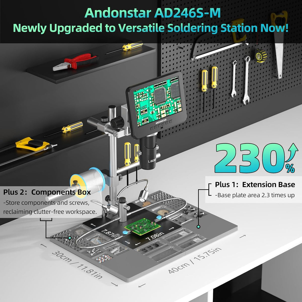 Andonstar AD246S-M Plus 2160P 7'' HDMI Soldering Digital Microscope
