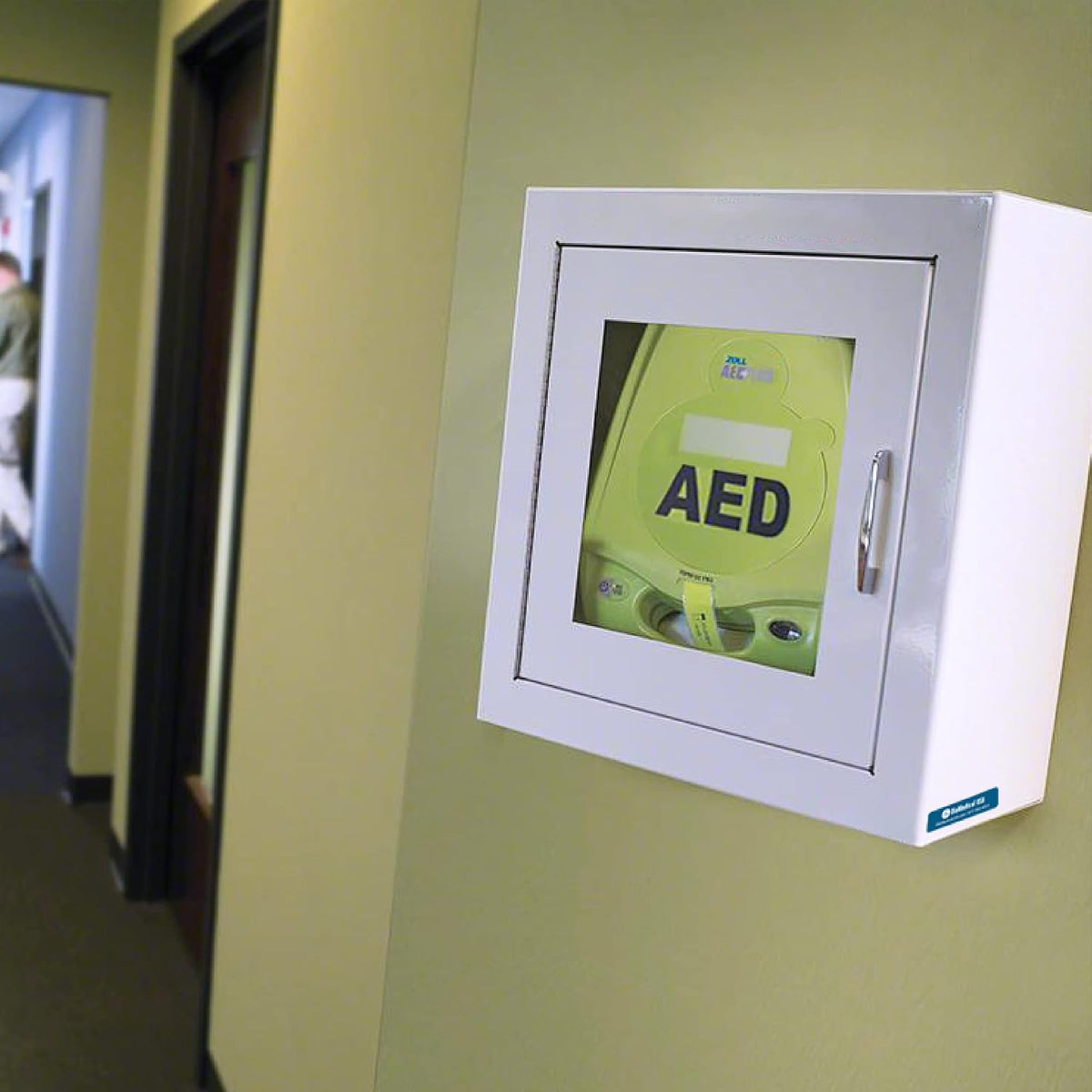 Indoor Universal AED Mounted Wall Cabinet - Mounting Hardware Included - Acoustic Alarm and Plexiglass