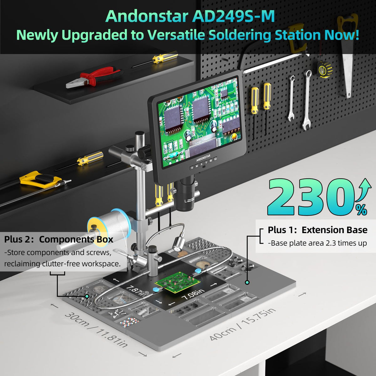 Andonstar AD246S-M Plus 2160P 7'' HDMI Soldering Digital Microscope