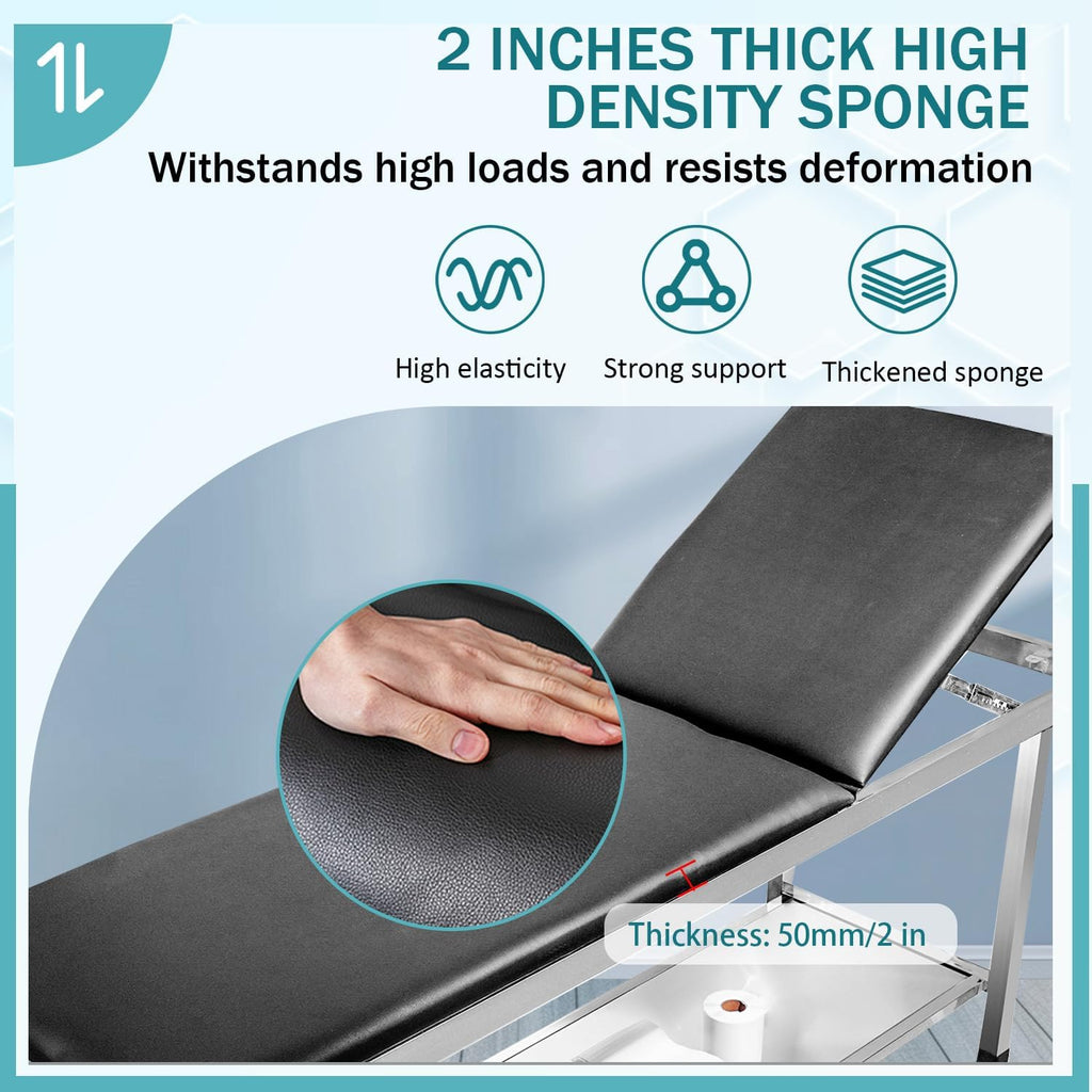 Adjustable Exam Tableï¼Doctor Bed with Folding Legs is Stable and Durableï¼Folding Medical Exam Table Holds 500 lbs for Clinical Examination ãMassage ãSpa BedsãBeauty