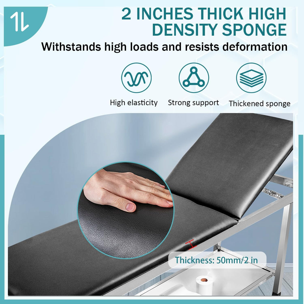 Adjustable Exam Tableï¼Doctor Bed with Folding Legs is Stable and Durableï¼Folding Medical Exam Table Holds 500 lbs for Clinical Examination ãMassage ãSpa BedsãBeauty