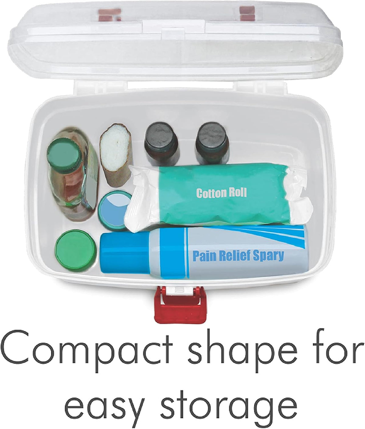 MILTON Plastic Medicine Box, First Aid Box, Set of 6, Small Storage with Handle, Emergency Indoor Outdoor Medical Utility Cabinet Organizer, Transparent, Portable Lockable & Detachable Tray