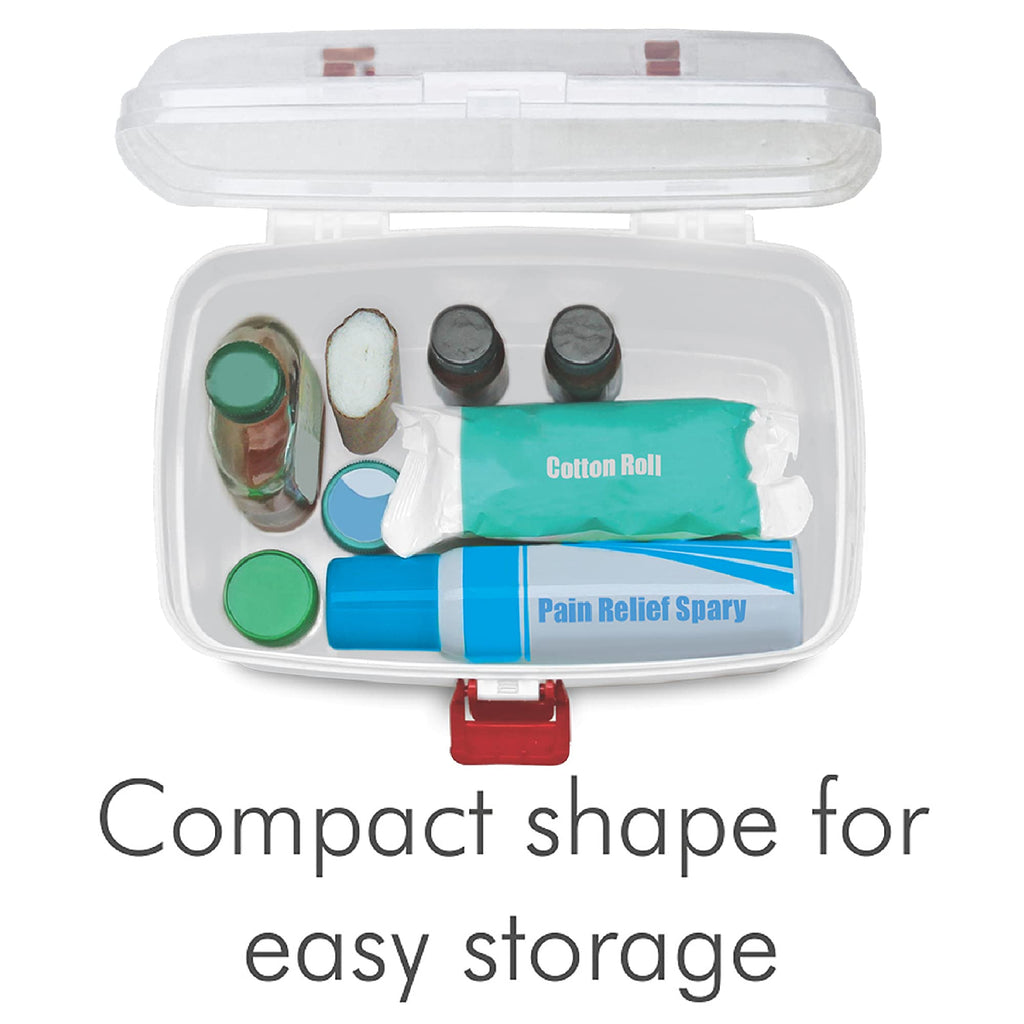 MILTON Plastic Medicine Box, First Aid Box, Set of 6, Small Storage with Handle, Emergency Indoor Outdoor Medical Utility Cabinet Organizer, Transparent, Portable Lockable & Detachable Tray