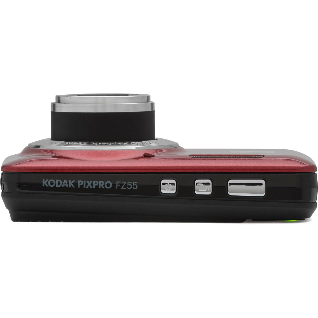 Kodak PIXPRO FZ55 Black 16MP Digital Camera 5X Optical Zoom 28mm Wide Angle 1080P Full HD Video 2.7" LCD Camera + 64GB Card and Reader + Memory Wallet