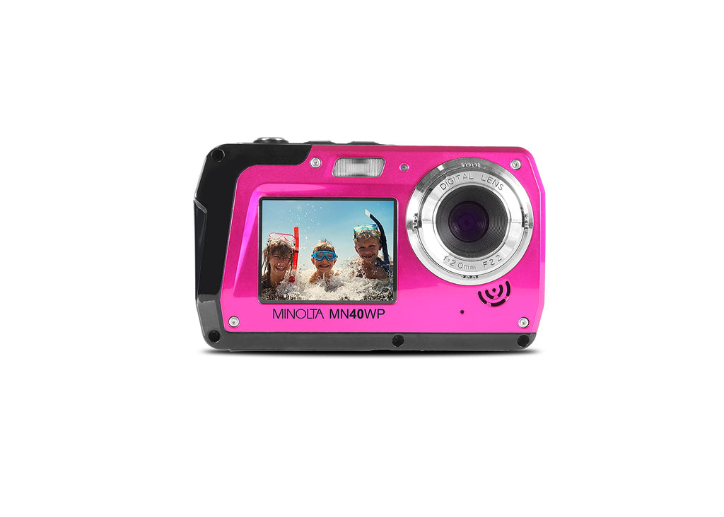 Minolta MN40WP 48MP QHD Dual LCD Screen Waterproof Camera, Blue