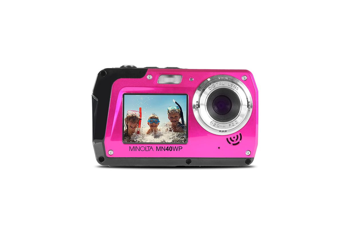 Minolta MN40WP 48MP QHD Dual LCD Screen Waterproof Camera, Blue