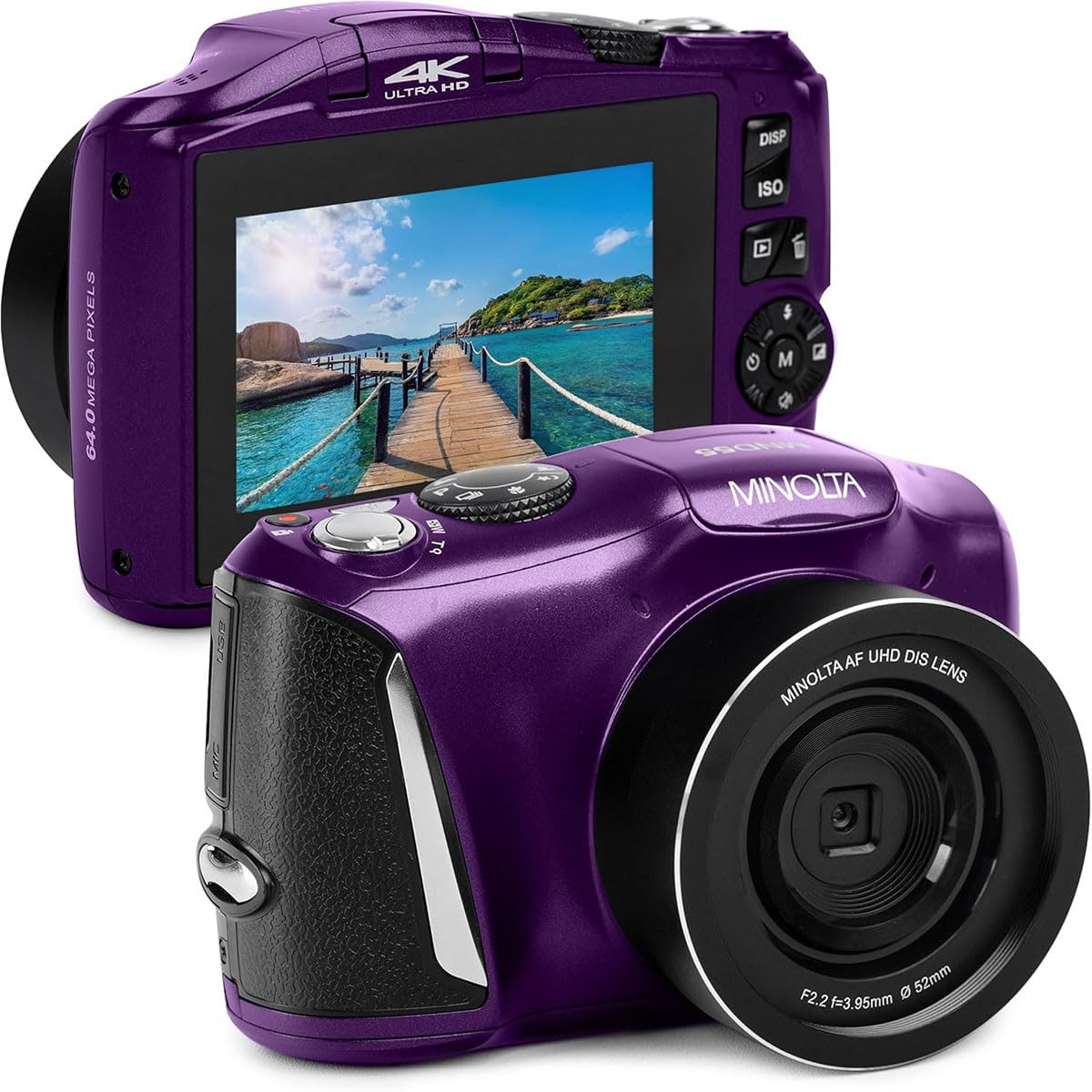 Minolta MND55 64MP 4K Ultra HD Wi-Fi Digital Camera - Blue