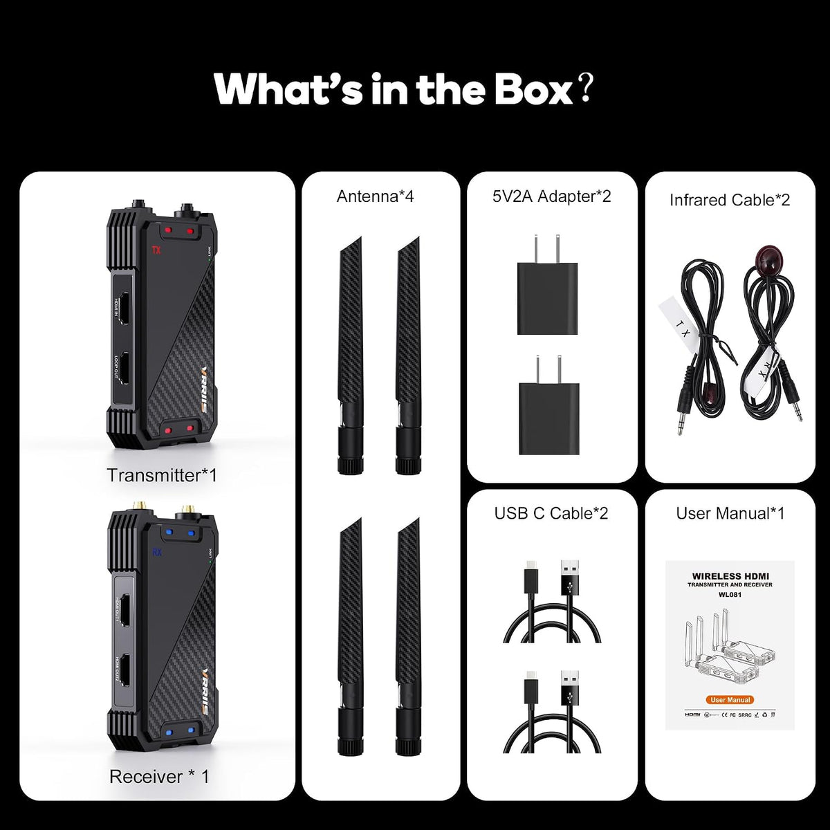 Wireless HDMI Transmitter and Receiver,1300FT Wireless HDMI Extender Kit with Loop Out,1080P Full HD for Streaming from DSLR,Laptop,Setop Box to TV,Projector,IR Remote Control Support