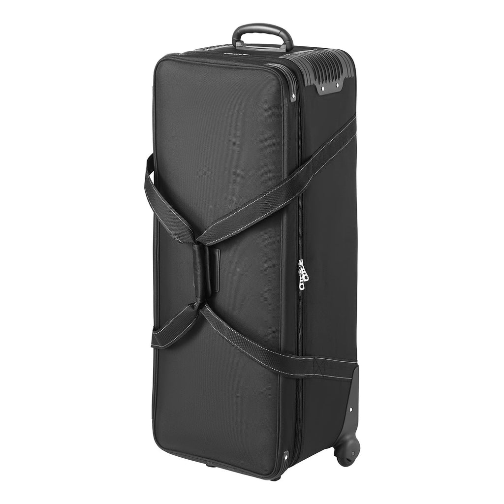 VEVOR Studio Equipment Trolley Case, 35.83 x 11.81 x 14 in / 91 x 30 x 35.5 cm, Rolling Camera Bag, Carrying Bag with Wheels Straps Padded Compartment Handle, for Light Stands, Tripods, Telescopes