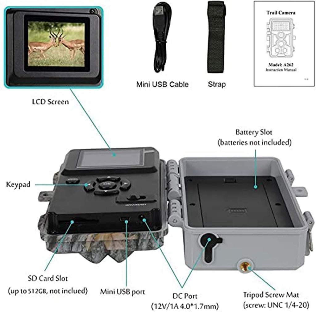 BLAZEVIDEO 2-Pack Trail Camera 64MP 1296P, 0.1s Trigger Game Cam with 940nm No Glow Night Vision, 120Â° Wide Angle 3 PIR Motion Activated, 90ft f/1.6 Starlight Lens IP66 Waterproof for Outdoor Wildlife