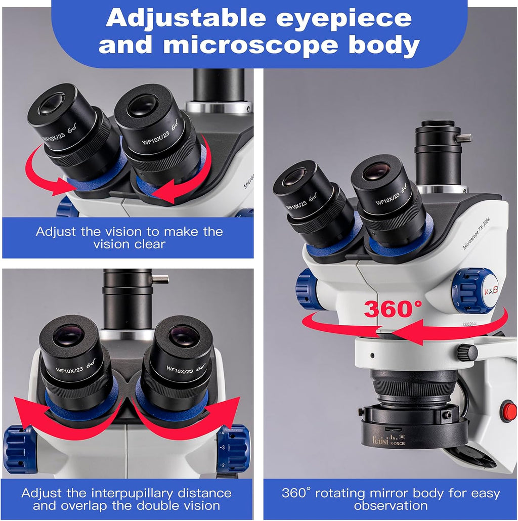 Kaisi TX350E Professional Soldering Microscope,Trinocular Stereo Microscope