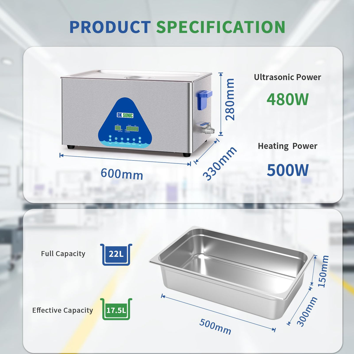 DK SONIC Ultrasonic Cleaner 10L,240W Industrial Ultrasonic Parts Cleaner with Heater&Timer, Digital Control&Basket, Multiple Functions for Motorcycle Engines,Carburetors, Chains