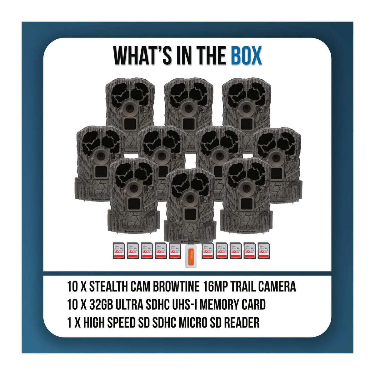 Stealth Cam Browtine 16MP Durable Trail Camera Bundle