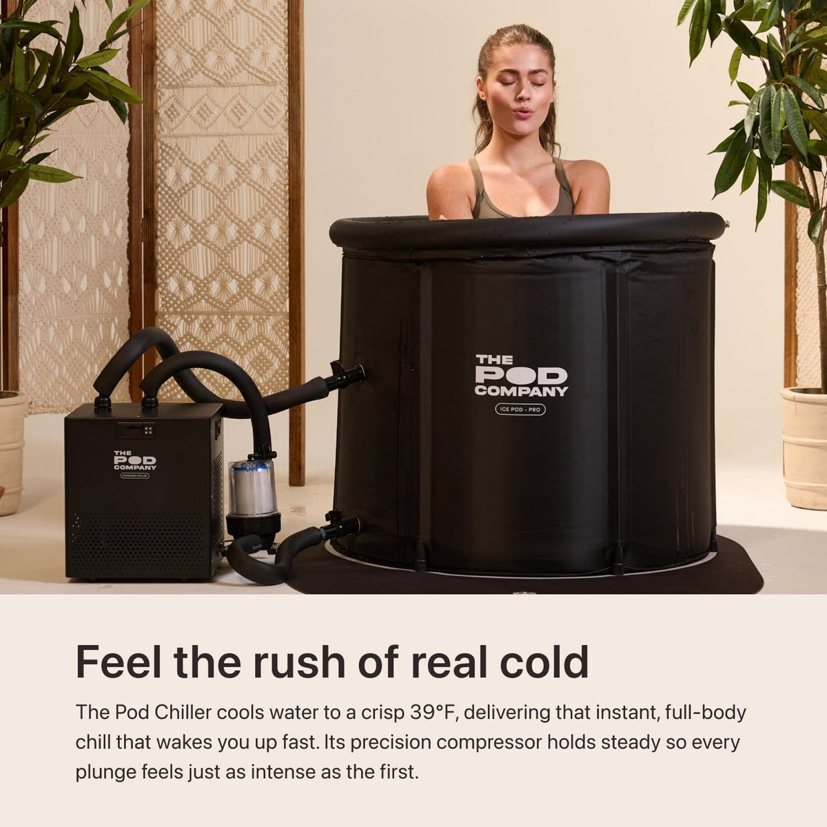 The Pod Company Standard Water Chiller â 1/3 HP â 41Â°F Cold Plunge Cooling System â Compact, Energy-Efficient, and Ideal for Daily Home Use â Compatible with Ice Pod Pro & Long Pod