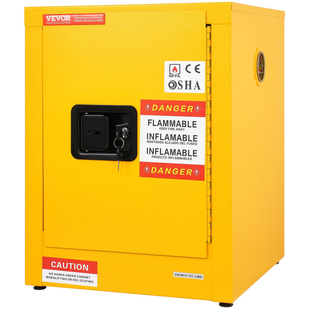 VEVOR Flammable Cabinet, 18" x 18" x 35", Yellow