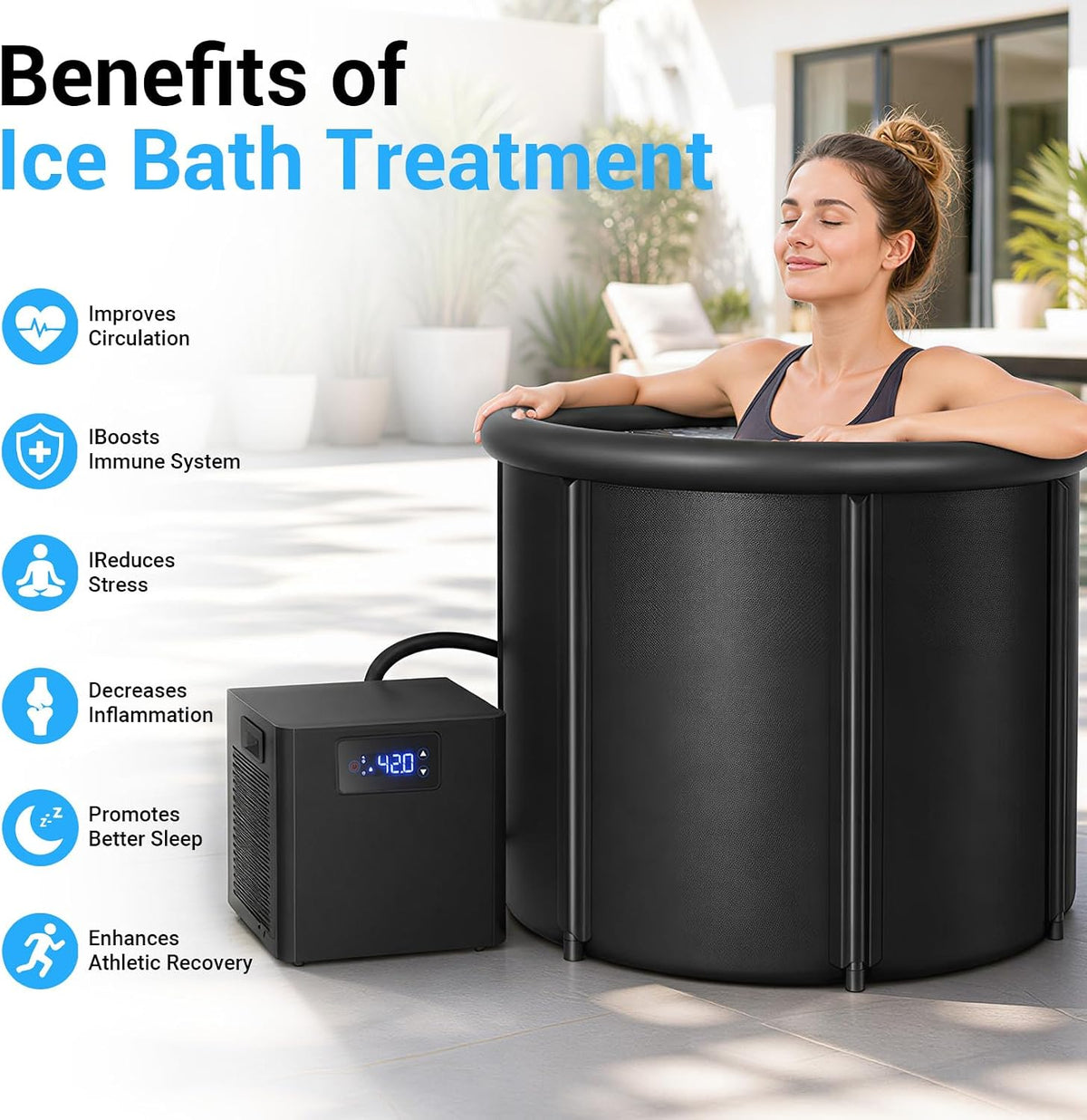 Cold Plunge Chiller for Ice Bath Tub, 1/3HP Water Chiller, Built-in Filter