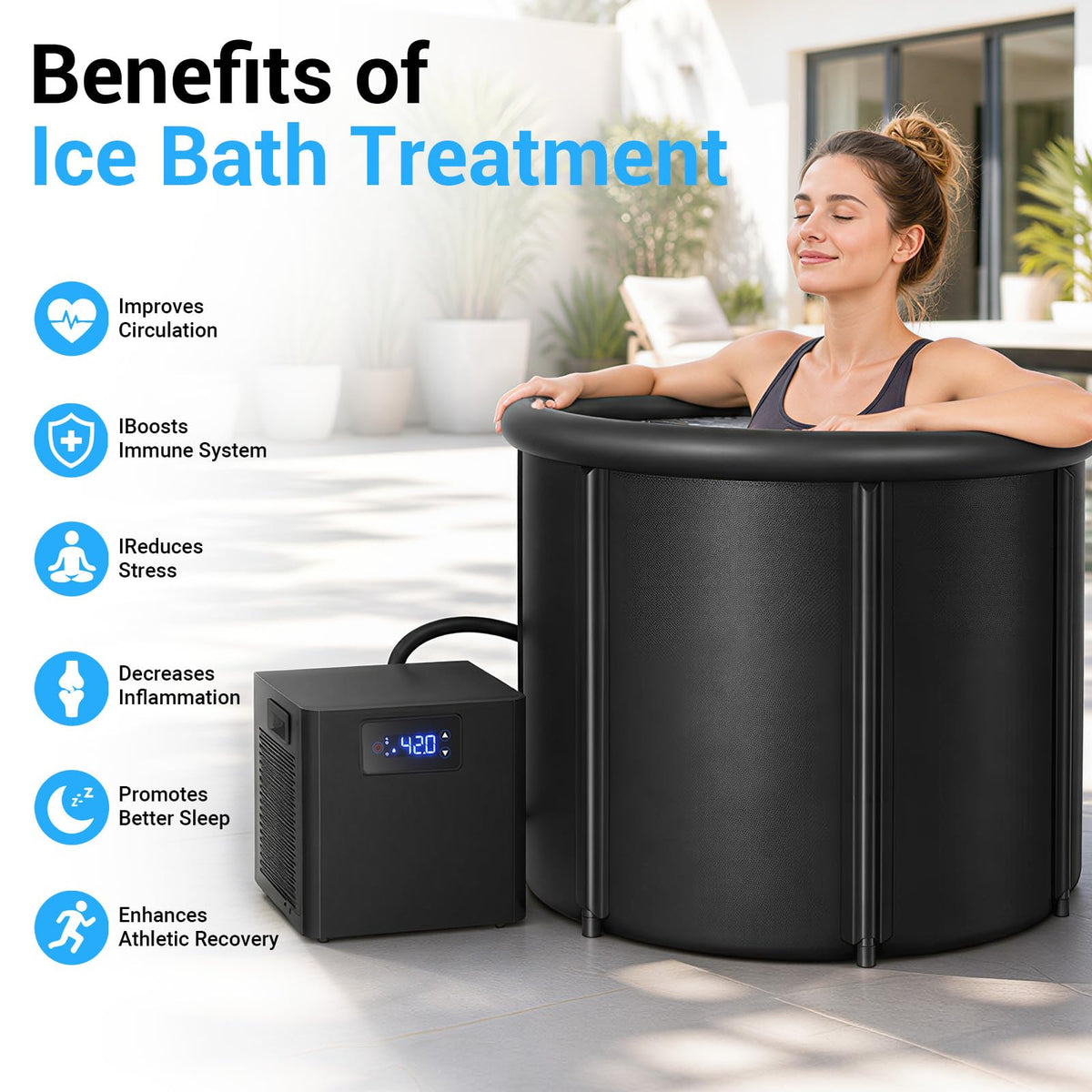 Cold Plunge Chiller for Ice Bath Tub, 1/3HP Water Chiller, Built-in Filter