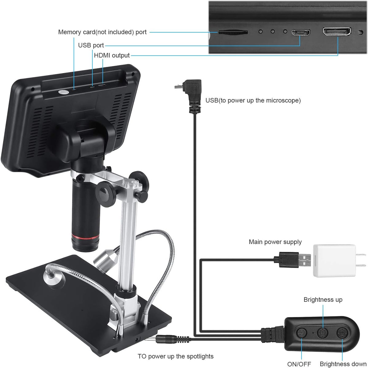 Andonstar AD407 3D HDMI Soldering Digital Microscope