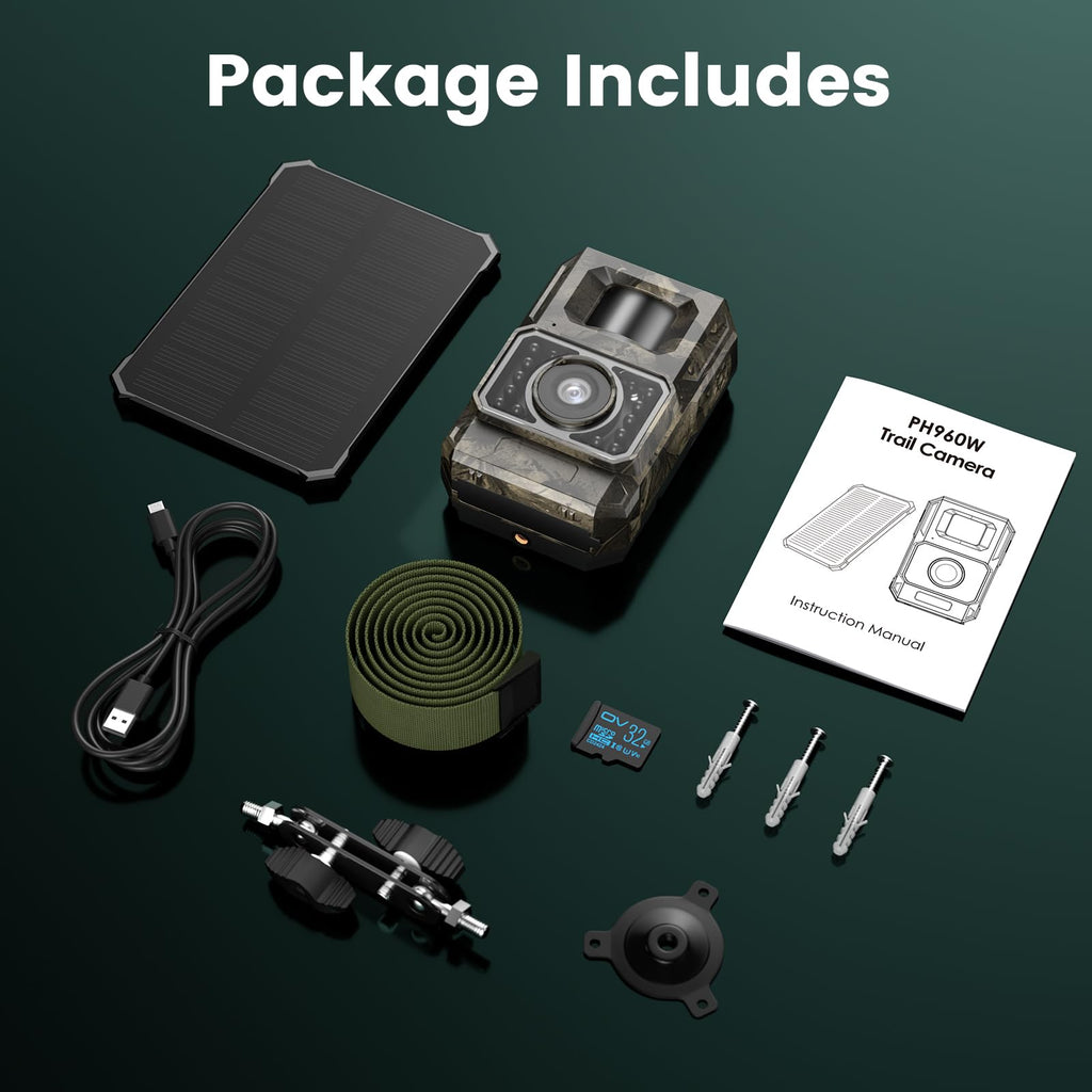 MAXDONE 2Pack Solar Trail Camera, 4K WiFi Bluetooth Night Vision GameCamera