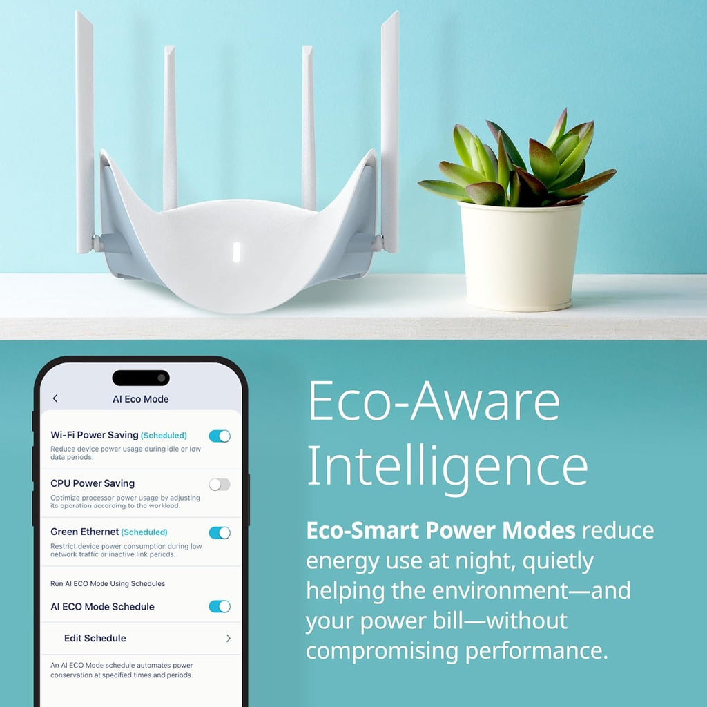 D-Link BE9500 Tri-Band Wi-Fi 7 Smart Router (R95) â Sculptured-Wing Design, 2.5 GbE, Self-Optimizing Mesh, Multi-Gig, Parental Controls, Alexa/Google Ready