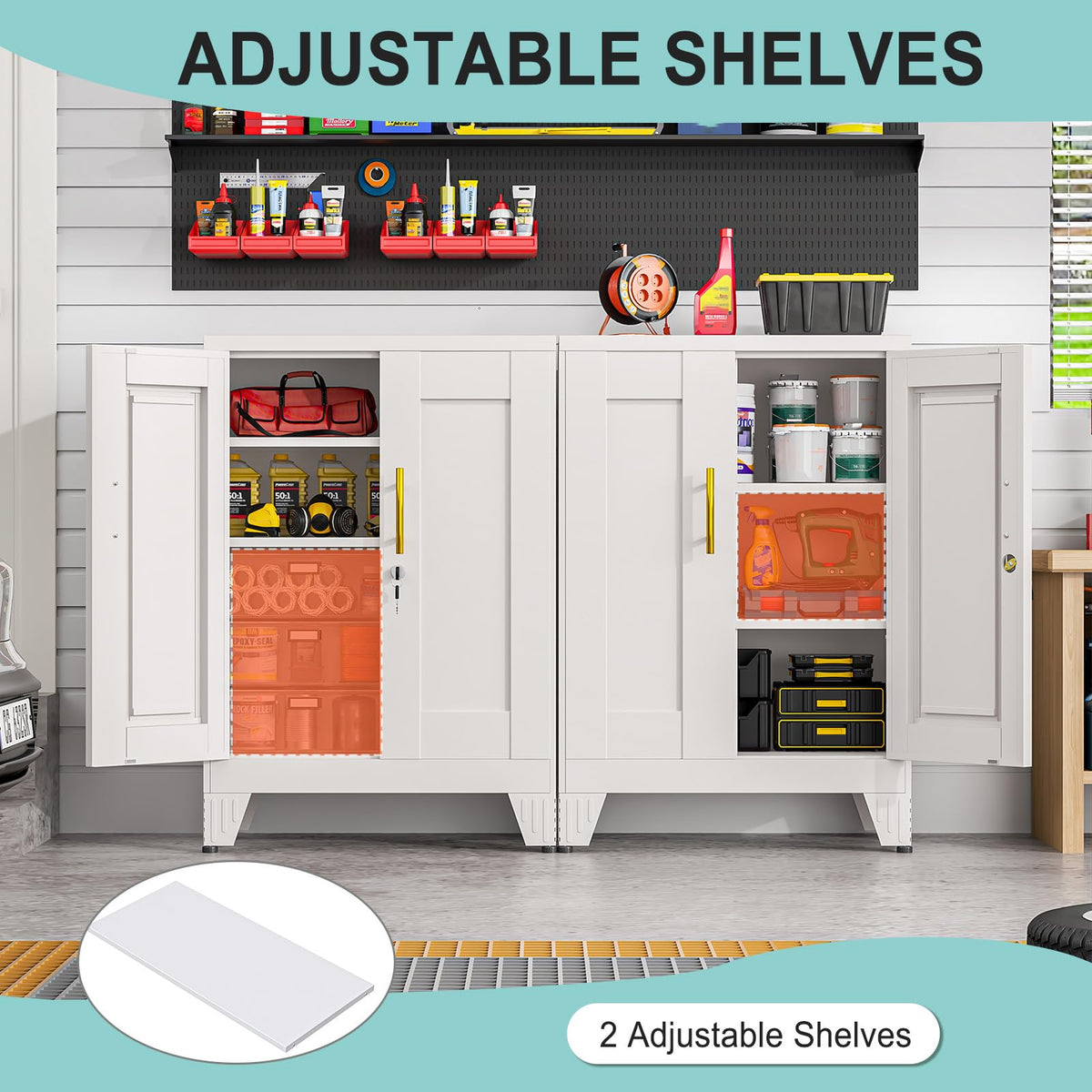 35" Lockable Rolling Metal Storage Cabinet, Steel Employee Storage Locker