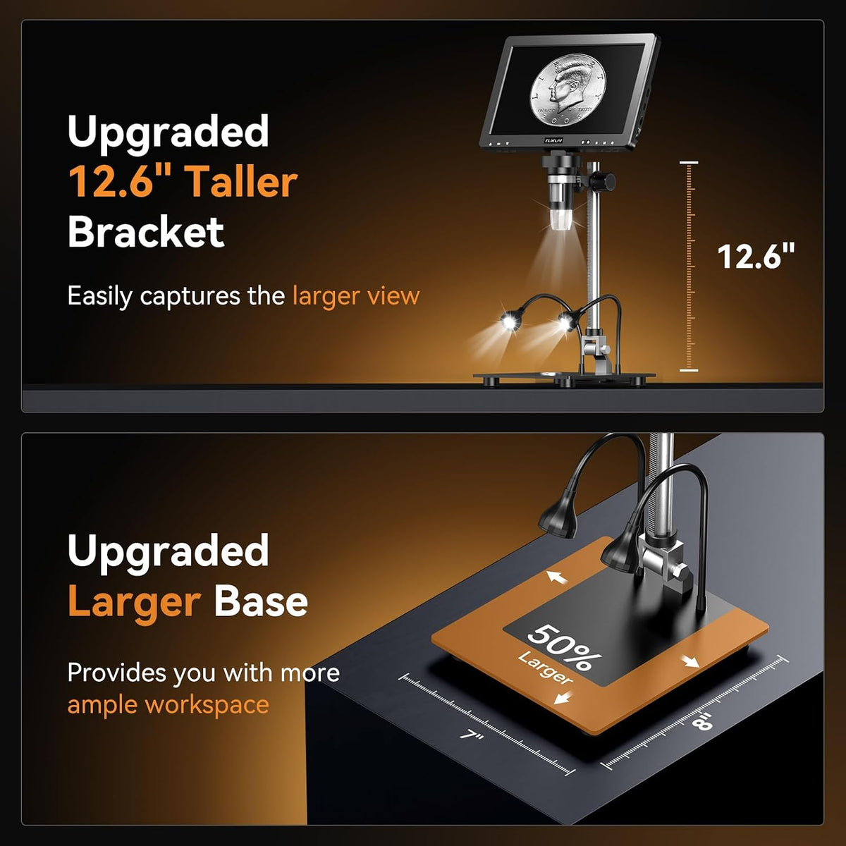 Elikliv EDM9 Max Digital Coin Microscope, Soldering Magnifier with Light